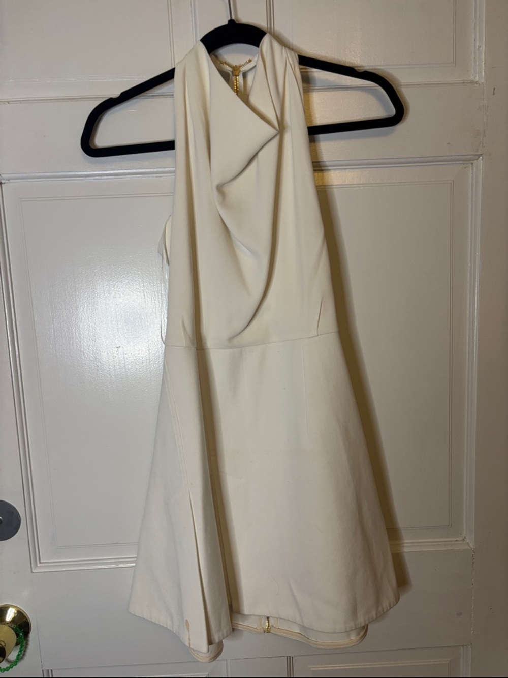 Roland Mouret Cream Halter Mini Dress